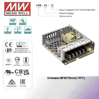 Alimentation électrique Meanwell LRS-35-24 36W à sortie unique 24V 1.5A pour usage industriel, haute efficacité 88%, garantie 3 ans, multi-protection
