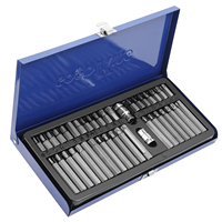 Nouvel ensemble d'outils de quincaillerie Steeltreks, vente en gros d'usine, 40 pièces, jeu de tournevis avec boîte en fer, pour mécanicien et réparation automobile, adaptateurs 1/2 et 3/8