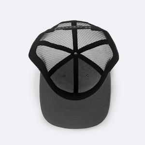 Bordado Logo Golf Hat Curved Brim 6-Panel Mesh Trucker Hats Snapback Charcoal Grey Trucker Caps - Product Image 3