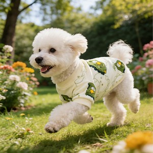 Ropa para mascotas con estampado de animales, camiseta de poliéster para perros Bichon Frise, diseño de dinosaurio estrella para las cuatro estaciones - Product Image 1