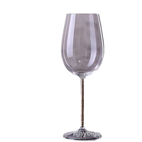 Flûtes à vin en verre borosilicate à pied haut, motif diamant, couleurs personnalisables, style européen et américain, pour vin rouge