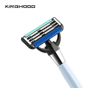 Privélabel dames scheermesje met siliconen handvat, mini, 3-blads, magnetisch, met verwisselbare mesjes - Product Image 2