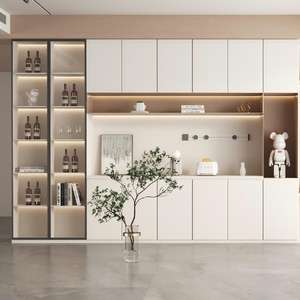 خزانة بار متينة متينة من الماهوجني حديثة مخصصة وصديقّة وصديقّة للعرض مع مساحة تخزين لتناول الطعام وغرفة المعيشة - Product Image 1