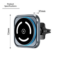 Nouveau chargeur de voiture sans fil magnétique MagSafe 15W à moule privé avec support de téléphone en alliage d'aluminium ABSPC