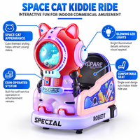 Nouvelle Voiture d'Attraction pour Enfants à Monnayeur, Modèle Chat Spatial de Dessin Animé, avec Souffleur de Flocons de Neige et Fonction Balançoire