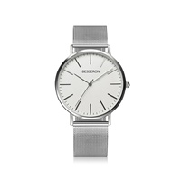 Relojes de Pulsera de Acero Inoxidable para Hombre, Minimalistas y de Lujo, con Correa de Plástico y Cuero, Movimiento de Cuarzo, Resistentes al Agua, Delgados y Duraderos, al por Mayor