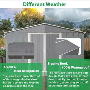 <span class=keywords><strong>Abri</strong></span> <span class=keywords><strong>de</strong></span> stockage extérieur en PVC avec cadre en acier galvanisé facile à assembler Petit outil <span class=keywords><strong>de</strong></span> <span class=keywords><strong>jardin</strong></span> en <span class=keywords><strong>bois</strong></span> résistant à la pourriture Maison <span class=keywords><strong>Abri</strong></span> Patio Vente - Product Image 4