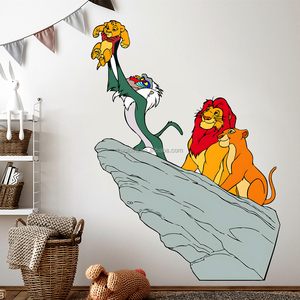 Brave Lion sangliers dessin animé Stickers muraux maternelle enfants chambre décoration papier peint <span class=keywords><strong>autocollants</strong></span> auto-adhésifs - Product Image 3