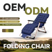 Chaise longue pliable portable d'extérieur avec coussin, tissu Oxford 1200D, tube en acier, capacité de charge de 120 kg, pour patio, jardin, plage, parc
