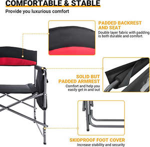 Woqi Sportdirecteur Stoel Met Bijzettafel-Strandstoel-Kampeerstoel Voor Volwassenen - Product Image 4