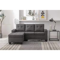 Canapé Velours Salon Canapé Sectionnel Moderne Canapé d'Angle en L Ensemble de Meubles Fournisseur Fabricant Maison Lit Convertible
