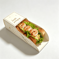 Boîte d'emballage en papier biodégradable pour sandwichs, sushis, hot-dogs, bonbons, gâteaux, gaufres, hamburgers – Idéale pour la restauration rapide à emporter – Vente chaude