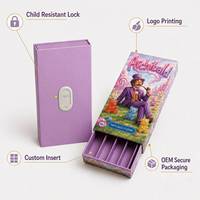 Scatola per Sigarette con Logo Personalizzato, Scatola a Cassetto Resistente ai Bambini, Confezione da 5, Scatola Pre-Imballata per Coni, OEM