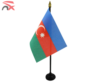Publicidad personalizada Bandera de regalo de negocios Bandera de escritorio de Azerbaiyán Bandera de mesa con base y asta de bandera - Product Image 6