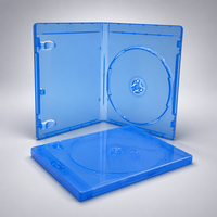 Boîtier Blu-ray simple bleu translucide de 11 mm avec étui extérieur pour l'emballage de films 4K UHD