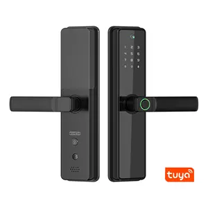 Alta Qualidade Segurança Finger Print Bloqueio Senha Tuya Teclado Smart Digital Fingerprint Camera Door Lock Para Home Office