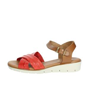 Sandalias Planas Rojas de Cuero con Tiras Cruzadas y Hebilla en el Tobillo, Zapatos Cómodos para Mujer - Product Image 1