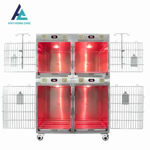 Cages de chenil pour chiens empilables à oxygène 304 en acier inoxydable pour hôpital vétérinaire