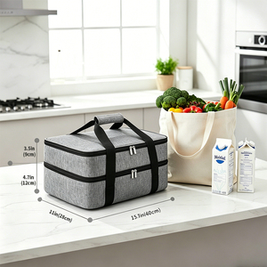 <span class=keywords><strong>Bolsa</strong></span> <span class=keywords><strong>Térmica</strong></span> para Transportar Alimentos, Aislada, <span class=keywords><strong>de</strong></span> Doble Capa, para Comida Caliente/Fría, Portátil, Resistente al <span class=keywords><strong>Agua</strong></span>, Reutilizable, para Lasaña, Pizza - Product Image 3