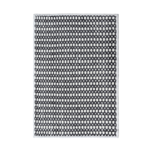 Tapis rectangulaire moderne à tissage plat géométrique noir et blanc pour salle de bain, lavable, avec support en caoutchouc, prix en gros - Product Image 2
