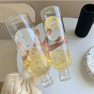Message In A Bottle Time Scale Water Bottle 1000Ml Transparent Plastic Travel Cup With Hour Markings For Daily Hydration - Product Image 3