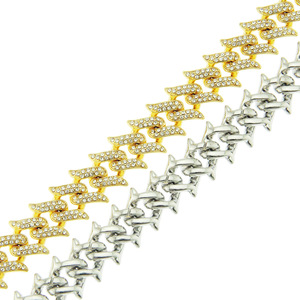 New Hot Selling Geometric Spliced <b>Tennis</b> <b>Chain</b> Necklace Alloy Gold Silver Plated Hiphop Style Men's Necklaces Trendy Jewelry - Product Image 5