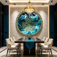 Décoration murale islamique 3D artisanale en MDF, résine époxy et diamants en cristal, style art moderne, idéale pour la décoration intérieure