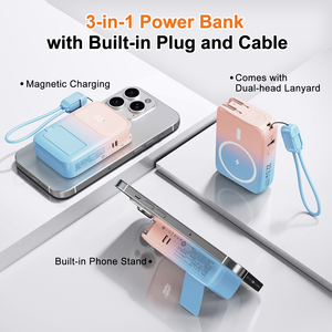 2-in-1 Portable 10000mAh Travel <b>Adapter</b> AC USA/UK/ItalySocket Mobile Device Power Station with Holder LED Display <b>USB</b> PVC - Product Image 3