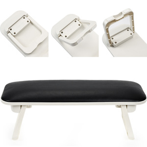 Foldable <b>Black</b> Leather Nail Arm Rest Hand <b>Pillow</b> with Mat Set Non Slip Soft Cushion Holder for Professional Nail Salon Table - Product Image 5