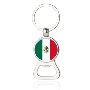 Pemegang Kunci bendera logam gantungan kunci disesuaikan 3D logam gantungan kunci liontin dengan pembuka botol gantungan kunci bendera suvenir