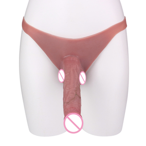 Calzoncillos y bóxer con sensación <span class=keywords><strong>de</strong></span> piel, pantalones cortos con consolador hueco <span class=keywords><strong>grande</strong></span>, manga <span class=keywords><strong>de</strong></span> pene con correa masculina realista, juego sexual para adultos - Product Image 3