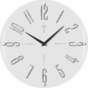 HORLOGE MURALE EN QUARTZ MDF/VERRE DIAM. 40CM BLANC - Product Image 1