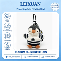 Pendentif de sac personnalisé en forme de pingouin en peluche, décoration de sac à dos, porte-clés de voiture haut de gamme, cadeau pour les fêtes