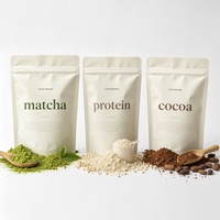 EcoPack Staande Zipper Pouch Mylar Aluminiumfolie Voedselveilige Matte Zak voor Matcha Proteïne Koffiepoeder Groothandel OEM ODM