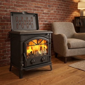 Poêle à bois en fonte de style européen moderne avec four pour chauffage intérieur, écologique - Product Image 5