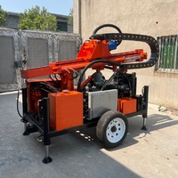 Plateforme de forage de puits d'eau profonde portable sur roues, 100m 200m, pompe à boue, compresseur d'air, plateforme de forage hydraulique de roche