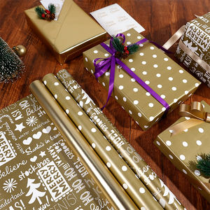 2024 Manufacturer Hot Selling Wholesale 80gsm Wrapping Paper 43*300 cm Gift Wrap for <b>Christmas</b> Set Packaging - Product Image 4