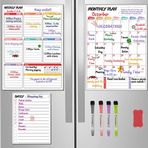 Bloc de notas diario personalizado, planificador <span class=keywords><strong>mensual</strong></span> de borrado en seco para el hogar, escuela, <span class=keywords><strong>calendario</strong></span> magnético para imanes de nevera, <span class=keywords><strong>pizarra</strong></span> - Product Image 3