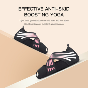 Chaussures de yoga et de danse de ballet pour femmes avec semelle respirante antidérapante Chaussettes plates et souples Bandage croisé réglable Pilates Yoga - Product Image 6
