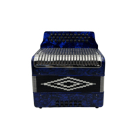 SEASOUND Accordéon diatonique professionnel 31 boutons 12 basses, corps en bois et celluloïd, boutons bleus, boîte rigide portable JB3112C RCA