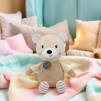 Kawaii Set mainan bayi uniseks, Set boneka beruang katun kustom mainan hewan untuk menenangkan beruang kecil
