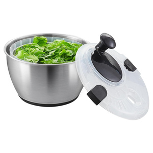 Stainless Steel Salad Spinner, 4.2 Qt <b>Vegetable</b> Washer, BPA-Free Lettuce Dryer with Crank Design, Dishwasher Safe Non-Slip Base - Product Image 4