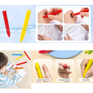 Lot de fournitures scolaires en gros : Crayons sensoriels triangulaires incassables, ensemble de 12 couleurs pour cadeaux d'anniversaire d'enfants - Product Image 5