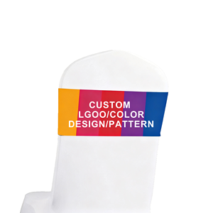 Banda de silla de Spandex con nombre de empresa de logotipo para exposición comercial patrón personalizado de negocios - Product Image 1