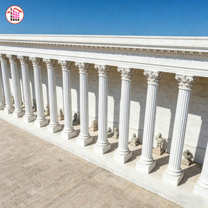 Columnas de Mármol Blanco de Lujo para Exteriores de Villas, Pilares de Piedra Sólida para Fachadas de Edificios, Pórticos, Pilares Grandes de Piedra Natural Acanalados - Product Image 6