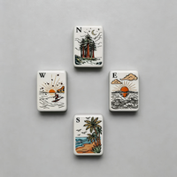 Jeu de Mahjong Américain Personnalisé Thème Plage et Surf, 160 Pièces, Motif Palmiers Tropicaux, Jeu de Société