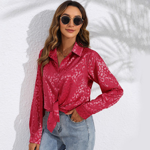 Großhandel Mode Europäische und Amerikanische Einfarbige Damen bluse Plus Size Damen bekleidung Langarm hemden - Product Image 5