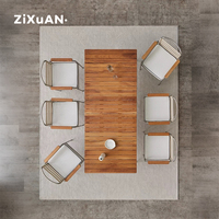 Chaises de salle à manger de luxe en teck pour hôtel, patio, restaurant, mobilier de bistrot de jardin, ensemble de table à manger moderne pour piscine extérieure avec 4 chaises