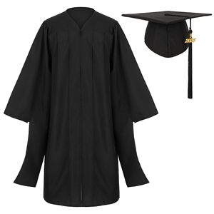 Casquette et robe unisexe classique noire mate Graduation Master avec gland d'année pour Degree Regalia - Product Image 2