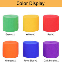 Ruban en papier crépon arc-en-ciel, lot de 6 pièces, haute qualité, respectueux de l'environnement, pour mariage, anniversaire, bricolage, décoration de la maison